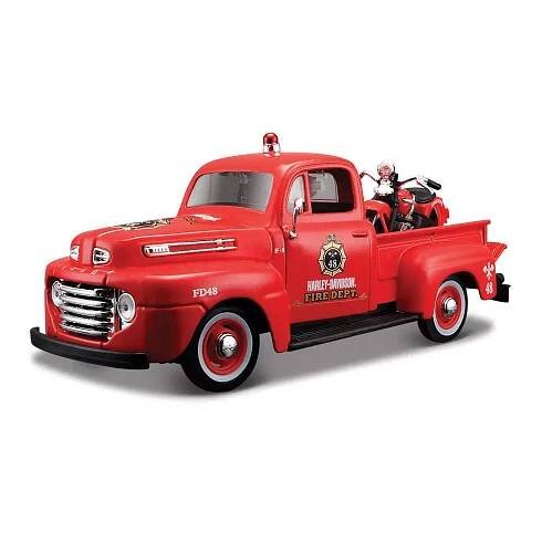 Maisto Harley-Davidson Custom - Ford F-1 Pick up 1948, EL Knucklehead 1936 1:24
