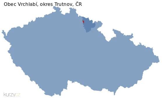Mapa obce Trutnov a okresu Trutnov v ČR