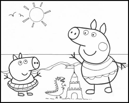 Prasátko Peppa na pláži