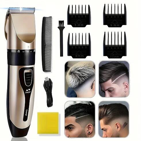 Electric Hair Clipper With LCD Display Vintage Oil Head Carving Hair Clipper, Hair Cutting Machine - Precision Trimming