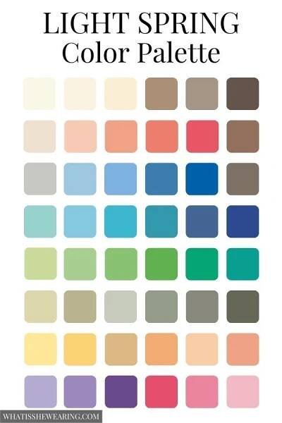 the color scheme for light spring's palette