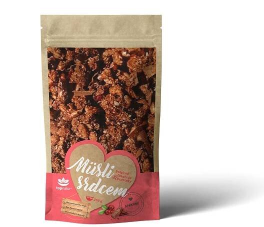 topnatur MÜSLI SRDCEM BELGICKÁ ČOKOLÁDA&BRUSINKY 350g