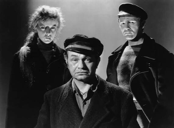 THE SEA WOLF, Ida Lupino, Edward G. Robinson, John Garfield, 1941