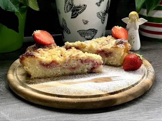 Rychlý pudinkový koláč s ovocem - fotografie receptu - TopRecepty.cz