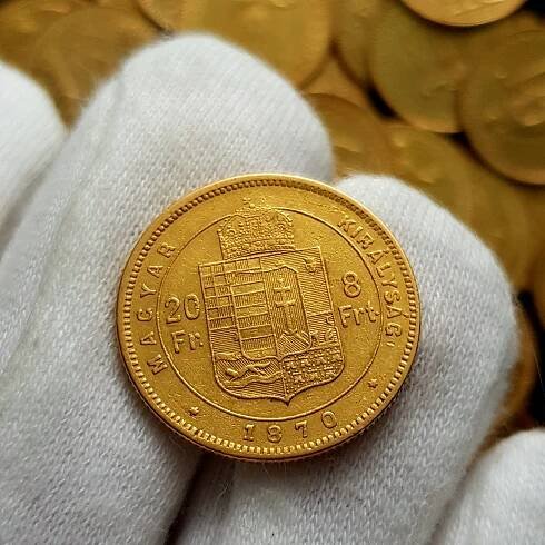 Uherský 8 Zlatník 1870 GYF, katalog až 30 000 Kč! - Image 2