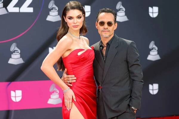 Marc Anthony and Fiancée Nadia Ferreira Show Off Bold Couple's Style at 23rd Latin Grammy Awards