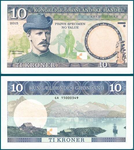 Gábrišovky od významného slovenského grafika Mateja Gábriša - 10 crown Grennland