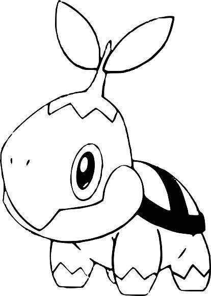 Omalovánka Tortipouss: Pokemon Tortipouss k vytištění - Waouo.com