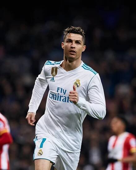 Cristiano Ronaldo of Real Madrid CF celebrating a goal.