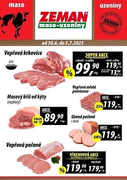 ZEMAN maso - uzeniny leták od 30. 6. | Kupi.cz