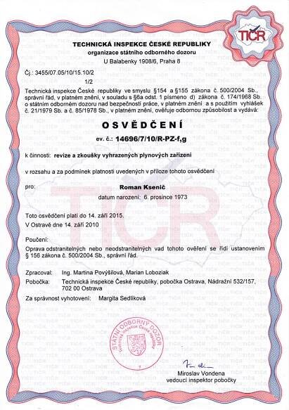 ZINTOP - Certifikace
