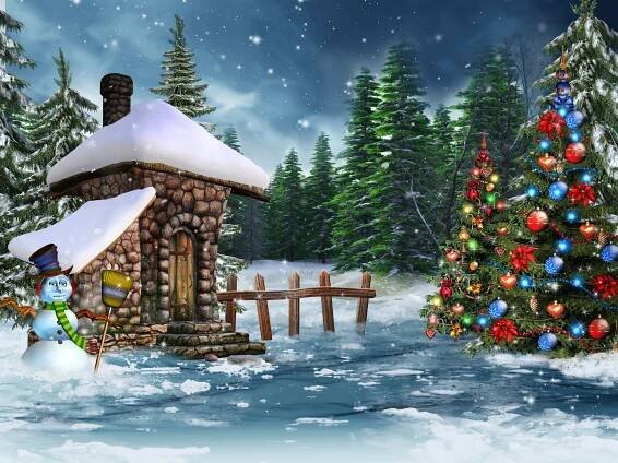 Fondos de Pantalla Día festivos Año Nuevo Árbol de Navidad Nieve Bolas ...