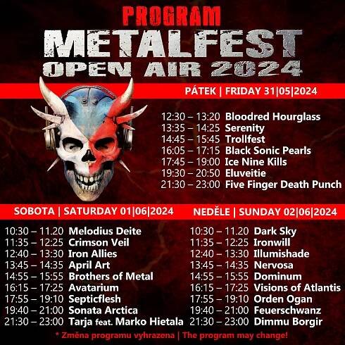 Program festivalu METALFEST OPEN AIR 2024 v PLZNI je online! | Metalfest Open Air