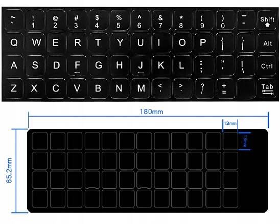 SAMOLEPKY NA KLÁVESNICI NOTEBOOKU PC QWERTY PL 13x13 MM Určení ostatní