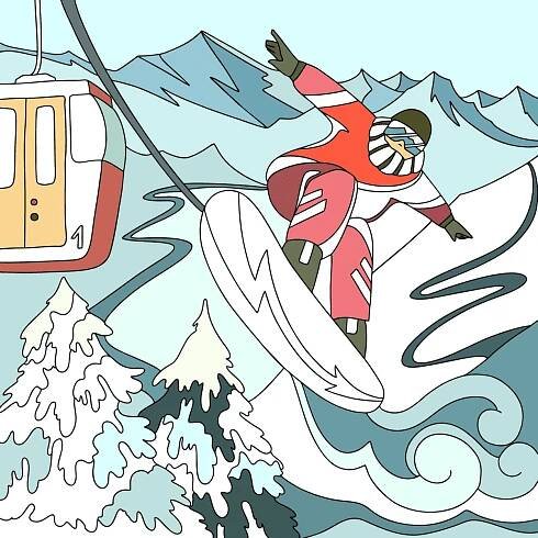 Omalovánka Snowboard
