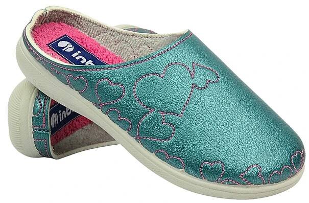INBLU Dámské pantofle s měkkou stélkou S0-03 Green Slip-On Slippers