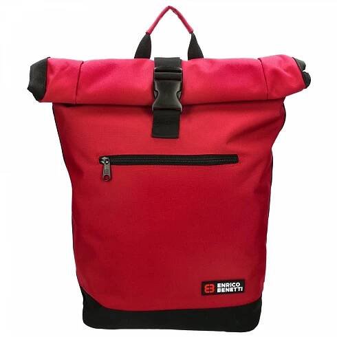 Designový rolovací batoh 15L na až 14 ntb Enrico Benetti Amsterdam Notebook Backpack Red | e-TASKY.cz