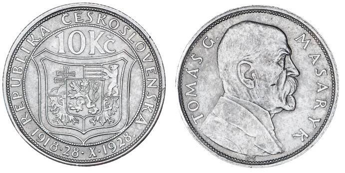 10 Kč 1928, 10. výročí vzniku republiky