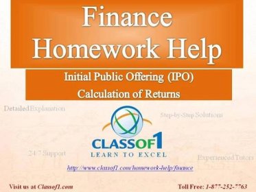 Calculation of Returns in an IPO: Finance Homework Help by Classof1.com