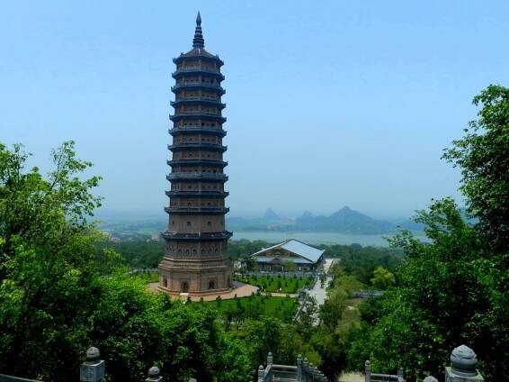 Check out the Bai Dinh Pagoda; the largest Buddhist temple in Vietnam!