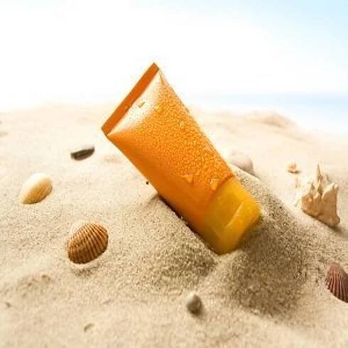 Sun lotion stock image. Image of horizontal, ocean, apply - 12592433