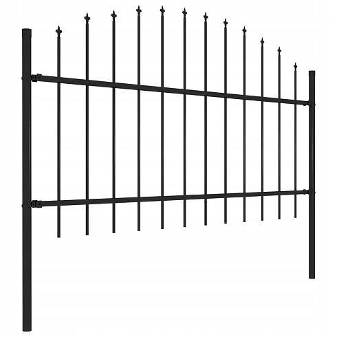Zahradní plot s hroty ocel (1-1,25) x 11,9 m černý Černý 277727 Délka 11.9 m