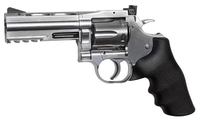 Vzduchový revolver Dan Wesson 715 4" silver diabolky