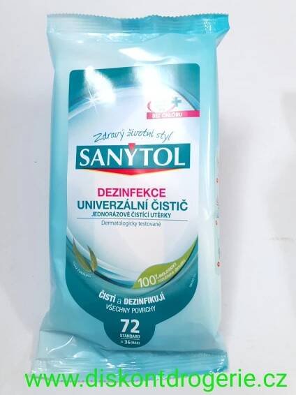 SANYTOL DEZINFEKČNÍ UTĚRKY 72ks