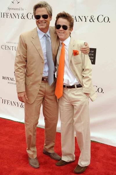 Actor Rob Lowe and son John Owen Lowe arrive at the Foundation Polo Challenge held at the Santa Barbara Polo and Racquet Club on July 9, 2011 in Santa Barbara, California.