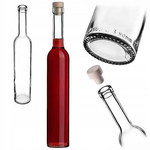 SKLENĚNÁ LÁHEV FUTURA 500 ml 0,5 L NA LIKÉRY VÍNO VODKA LIKÉR S KORKEM