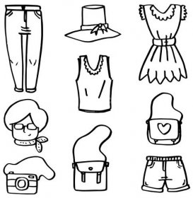 Doodle objektu oblečení pro ženy — Ilustrace
