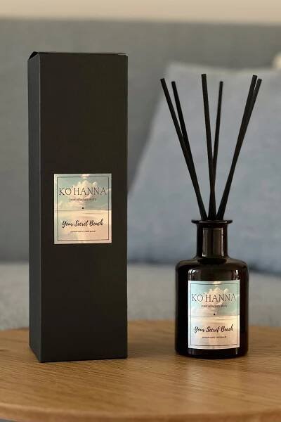 Aromaterapeutický difuzér s třtinovými tyčinkami, Your secret beach, 200 ml. (KO&