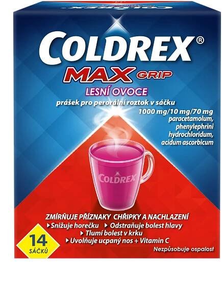 Coldrex MaxGrip Lesní ovoce 14 sáčků