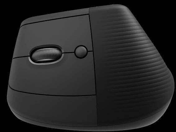 Logitech Lift Vertikální ergonomická myš pro Business, pro leváky, 2.4GHZ/BT, graphite/black