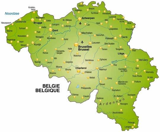 Přehledná mapa Belgie - Aktualizováno 2025 | Levnocestovani.cz