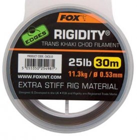 FOX - Návazcový vlasec Edges Rigidity Chod Filament 30 m 25 lb 0,53 mm Trans Khaki