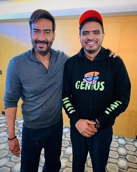 Youtuber Amit Bhadana with bollywood actor Ajay Devgan