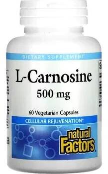 L-Carnosine, 500&nbsp;mg, 60 kapslí cps. L-karnosin, Natural&nbsp;Factors