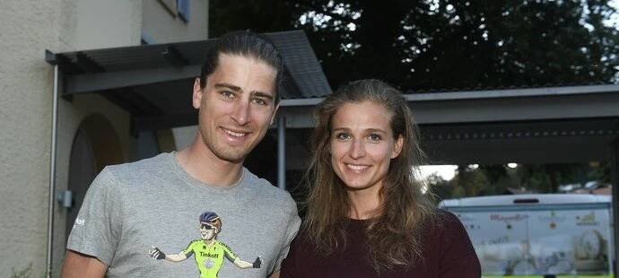 Peter Sagan a manželka Katarína Saganová v roce 2016