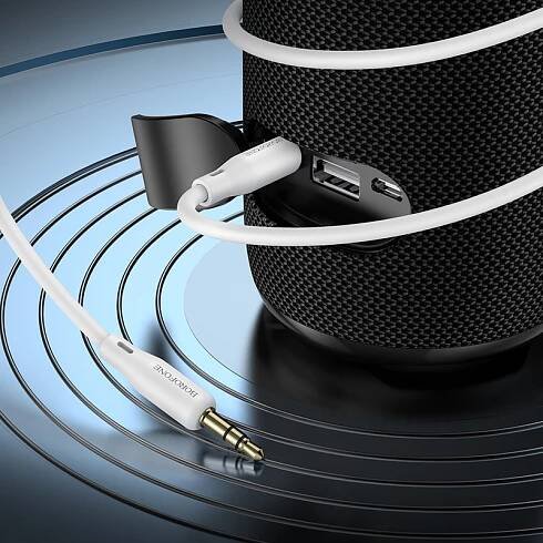Audio kabel Borofone BL18 jack 3,5 mm na jack 3,5 mm bílý