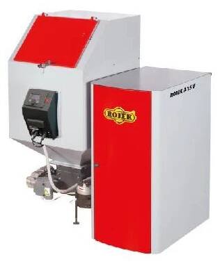 Automatický kotel ocelový ROJEK A15 (pelety), zásobník 300l
