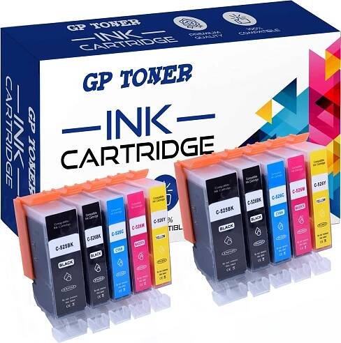 10x inkoustové patrony pro CANON PIXMA IP4850 IP4950 IX6550 MG5150 MG5350 MG5250