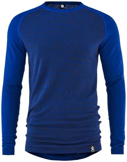 Pánské - Trička s dlouhým rukávem - Bula Geo Merino Wool Crewe Lapis | Merino sport