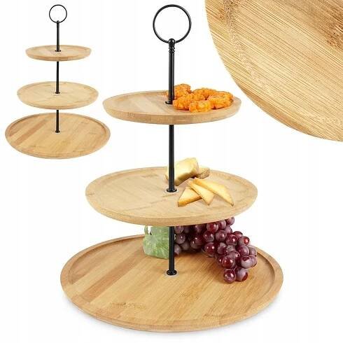 Bambusový servírovací stojan LUUDE 34 cm natural