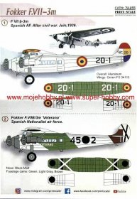 Fokker F.VII-3m In the complete set 2 sheets