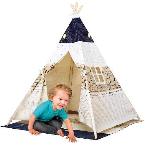 Bino Stan TeePee, béžovo-modrý