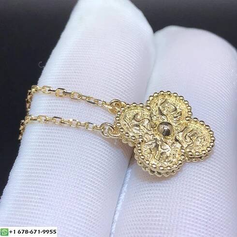 Van Cleef & Arpels Vintage Alhambra Pendant Custom Made in 18K Yellow Gold