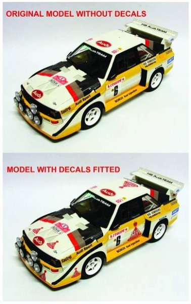 HB AUDI SPORT S1 QUATTRO 1986 RALLY DECALS FOR AUTOART 1:18 MODEL CARS. #2 & #6