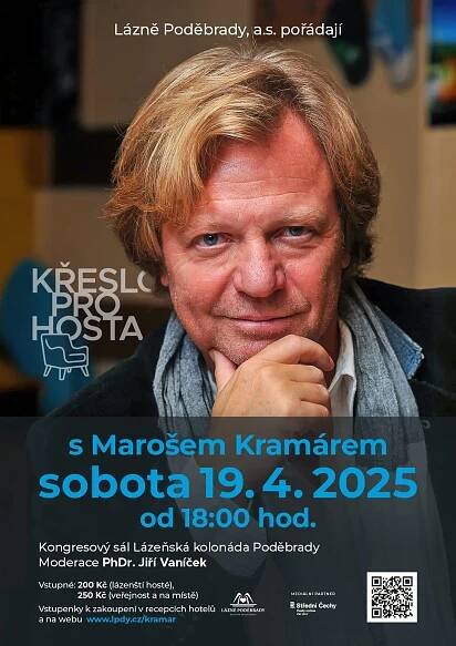 Křeslo pro hosta s Marošem Kramárem · so 19. 4. 18:00 · Kongresové centrum Lázeňská kolonáda · Akce již proběhla · Lázně