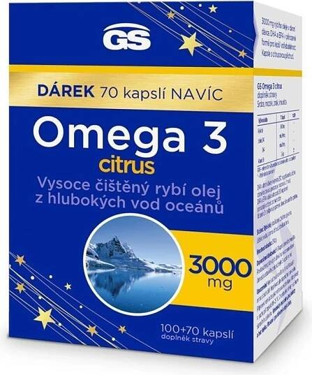 GS Omega 3 citrus 3000 mg 60 + 30 kapslí